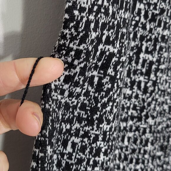 Lane Bryant Black White Sleeveless Ribbed Mock Neck Knit Dress Office Sz 14/16 - Picture 5 of 9